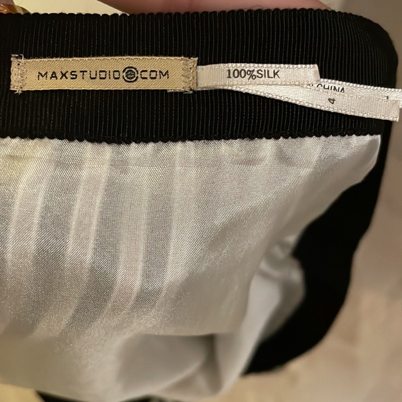 Max Studio Black and White Vertical Lines Skirt - Picture 7 of 8